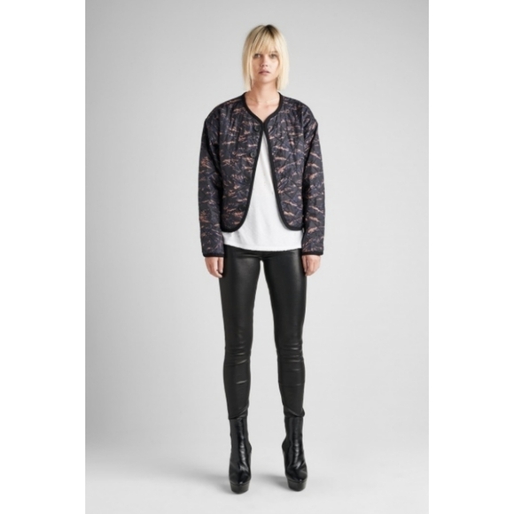 HUDSON LOS ANGELES Reversible Black/Brown Quilted Barn Jacket - Picture 1 of 12